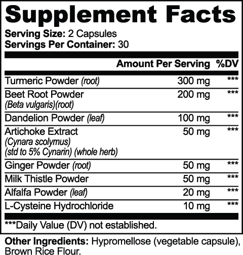 Electric Tiger Liver Support Supplement Facts