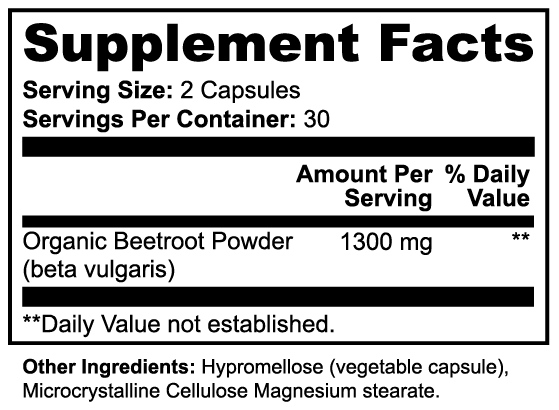 Electric Tiger Beetroot Supplement Facts