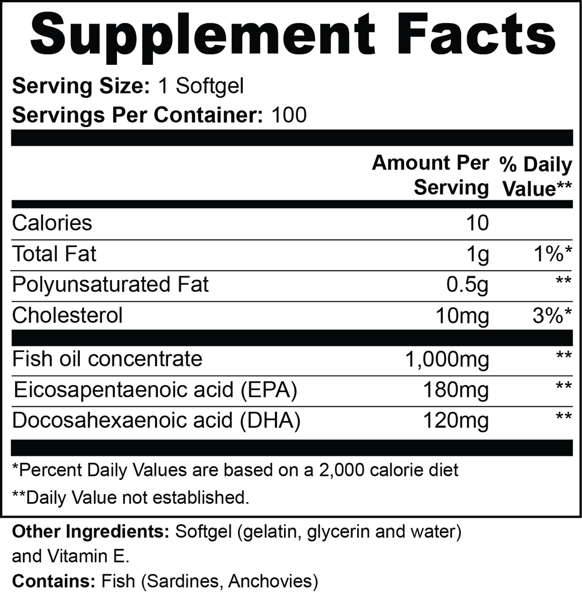Electric Tiger Omega-3 bottle, side view