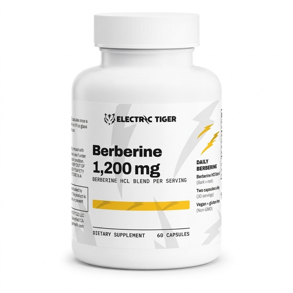 Electric Tiger Berberine 1,200 mg capsules, front of bottle