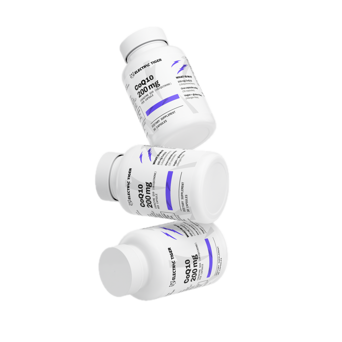 Electric Tiger CoQ10 bottles