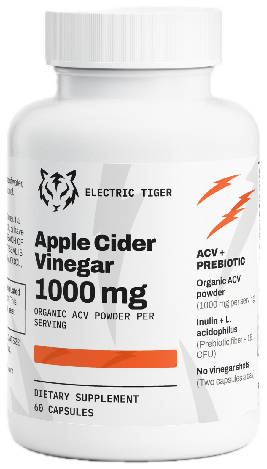 Electric Tiger Apple Cider Vinegar Capsules bottle