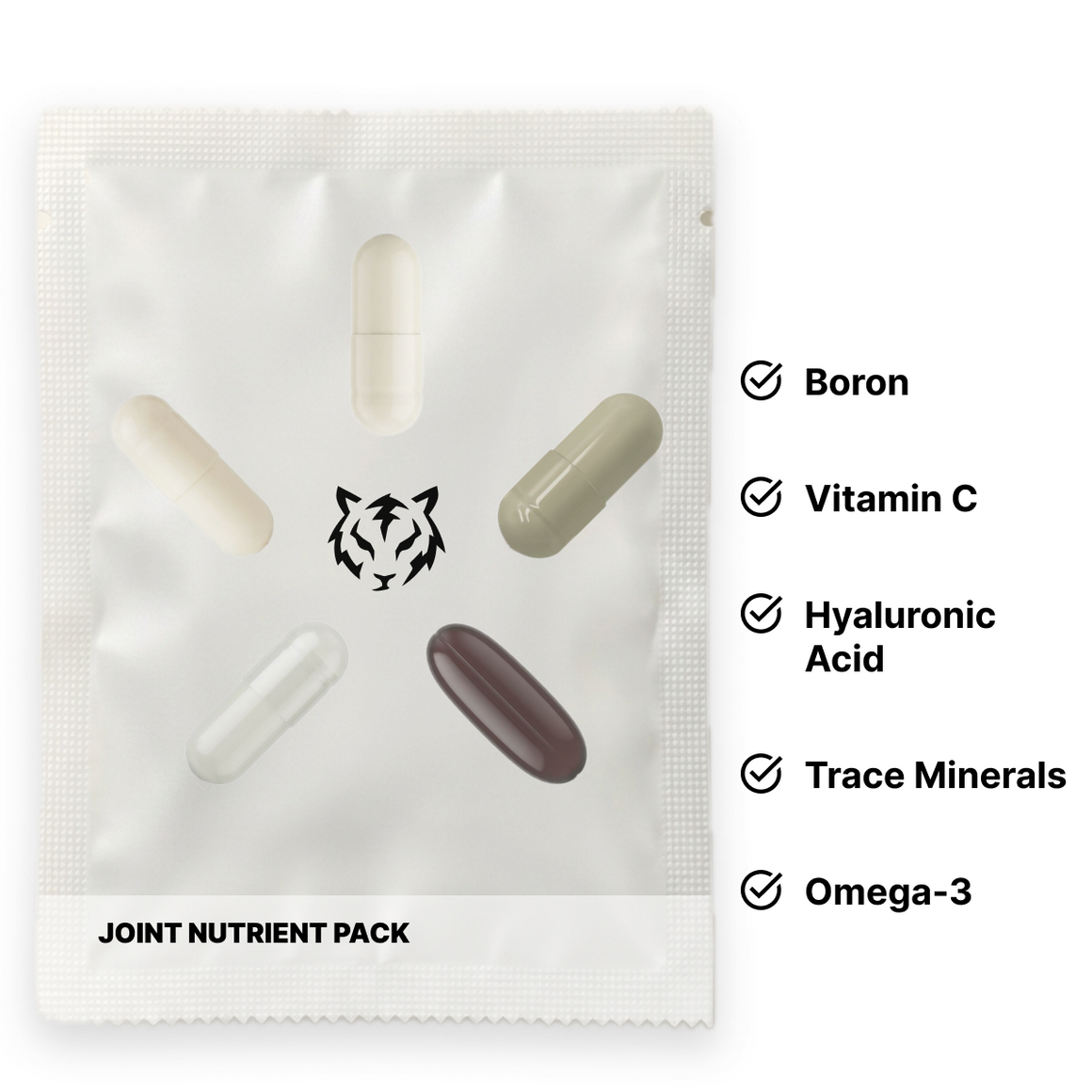 Joint Nutrient Pack: one daily pouch and the 5 supplements inside it